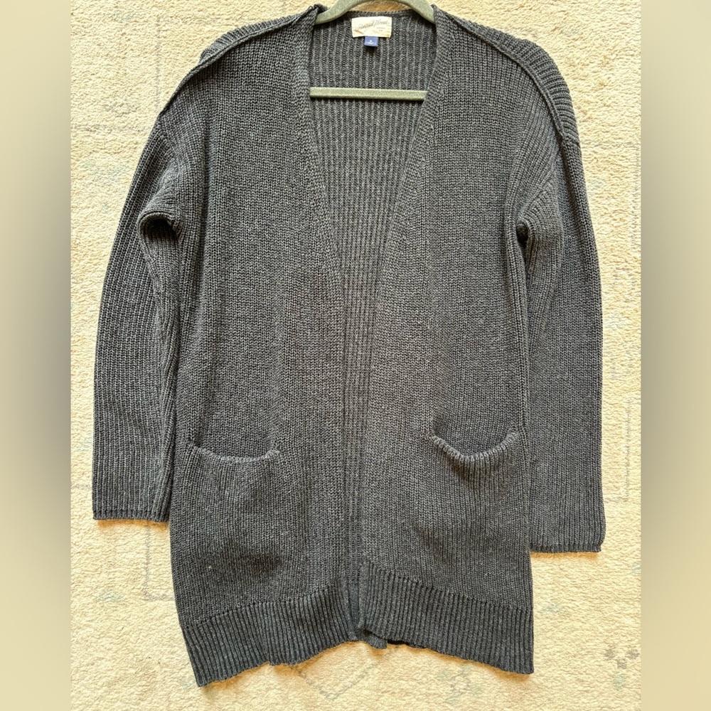 Universal Thread 100% Cotton Gray Long Cardigan Size Medium